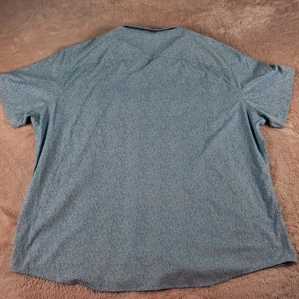 UNTUCKit Mens XXXL Blue White Micro Floral Short Sleeve Performance Shirt 3XL
